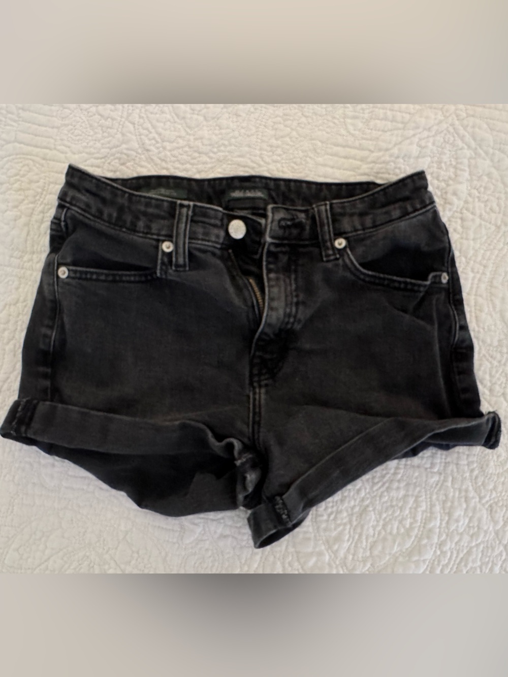 wild fable Black Rolled-Hem ultra high rise Denim Shorts